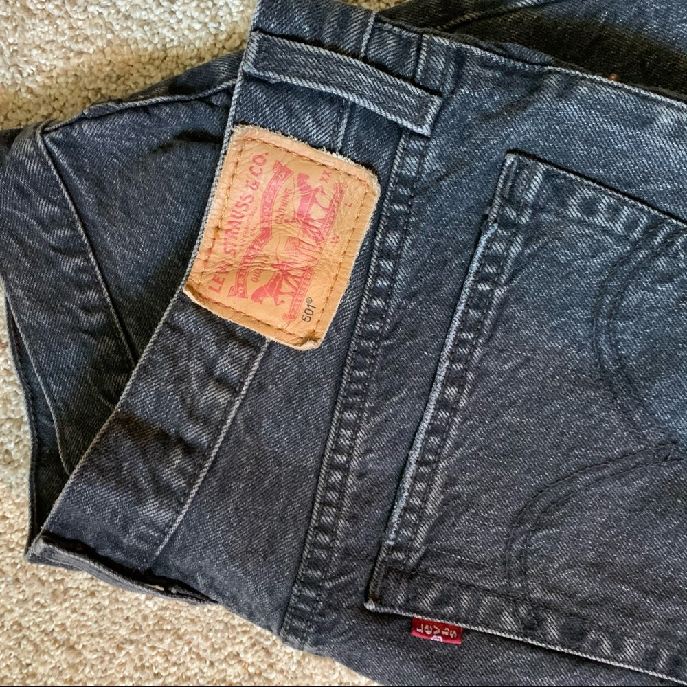 Levi’s 501 black button fly cut off shorts - Picture 5 of 5